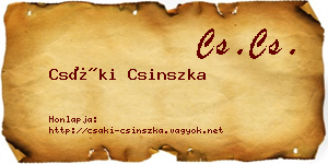 Csáki Csinszka névjegykártya
